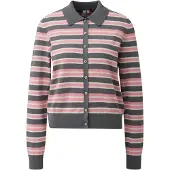 QS Gebreid vest ecru / donkergrijs / rosa