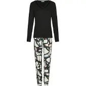 Pastunette Pyjama 'Premium - Midnight Haze' ivoor / zwart