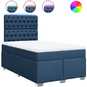 vidaXL Boxspring met matras stof blauw 120x190 cm
