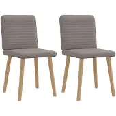 vidaXL Eetkamerstoelen draaibaar 2 st stof taupe