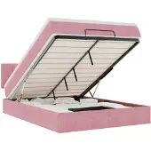 vidaXL Ottoman bed met matras 140x190cm fluweel roze