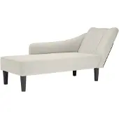 vidaXL Chaise longue met rechterarmleuning fluweel crèmekleurig