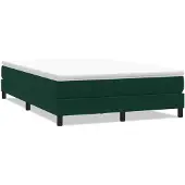 vidaXL Boxspring zonder matras fluweel donkergroen 140x210 cm