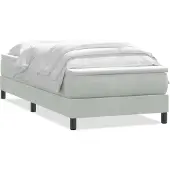 vidaXL Boxspring met matras fluweel lichtgrijs 80x220 cm