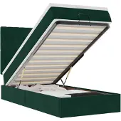 vidaXL Ottoman bed met matrassen en LED's 100x200cm fluweel