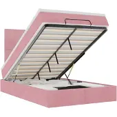 vidaXL Ottoman bed met matrassen 120x190cm fluweel roze
