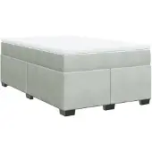 vidaXL Boxspring met matras fluweel lichtgrijs 120x190 cm