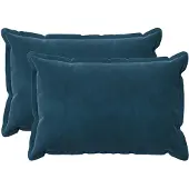 vidaXL Kussensloop 2 st HOUTEN Blauw 40 x 60 cm Fluweel