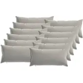 vidaXL Kussensloop 12 st HEERLEN Grijs 40 x 80 cm Polyester