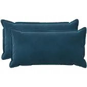 vidaXL Kussensloop 2 st HOUTEN Blauw 40 x 70 cm Fluweel