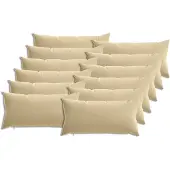 vidaXL Kussensloop 12 st HEERLEN Beige 40 x 80 cm Polyester