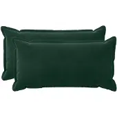 vidaXL Kussensloop 2 st HOUTEN Donkergroen 40 x 70 cm Fluweel