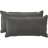 vidaXL Kussensloop 2 st HOUTEN Donkergrijs 40 x 80 cm Fluweel