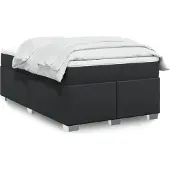 vidaXL Boxspring met matras kunstleer zwart 120x190 cm