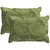 vidaXL Kussensloop 2 st HOUTEN Blad Design 50 x 80 cm Polyester