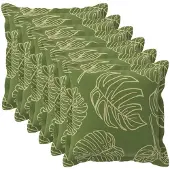 vidaXL Kussensloop 6 st HOUTEN Blad Design 55 x 55 cm Polyester