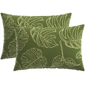 vidaXL Kussensloop 2 st HEERLEN Blad Design 40 x 60 cm Polyester