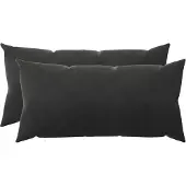 vidaXL Kussensloop 2 st HEERLEN Zwart 40 x 80 cm fluweel