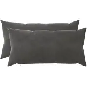 vidaXL Kussensloop 2 st HEERLEN Donkergrijs 40 x 70 cm fluweel
