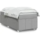 vidaXL Boxspring met matras stof lichtgrijs 80x200 cm