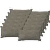 vidaXL Kussensloop 12 st HOUTEN Lichtgrijs 40 x 80 cm Fluweel
