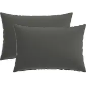 vidaXL Kussensloop 2 st HEERLEN Antraciet 50 x 80 cm Polyester