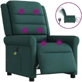vidaXL Massagestoel elektrisch verstelbaar stof donkergroen
