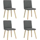 vidaXL Eetkamerstoelen 4 st stof donkergrijs