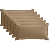 vidaXL Kussensloop 6 st HOUTEN Taupe 40 x 80 cm Polyester