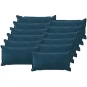 vidaXL Kussensloop 12 st HOUTEN Blauw 40 x 80 cm Fluweel