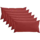 vidaXL Kussensloop 6 st HEERLEN Wijnrood 40 x 70 cm Polyester