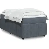 vidaXL Boxspring met matras fluweel donkergrijs 80x200 cm