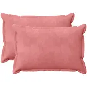 vidaXL Kussensloop 2 st HOUTEN Roze 30 x 50 cm Fluweel