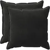 vidaXL Kussensloop 2 st HOUTEN Zwart 80 x 80 cm Fluweel