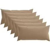 vidaXL Kussensloop 6 st HEERLEN Taupe 40 x 80 cm Polyester