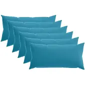 vidaXL Kussensloop 6 st HEERLEN Lichtblauw 40 x 80 cm Polyester