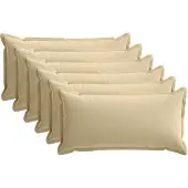 vidaXL Kussensloop 6 st HOUTEN Beige 40 x 80 cm Polyester