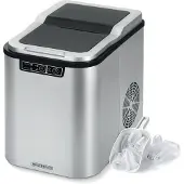 HEINRICH'S 120 W ijsblokjesmachine met 2 verschillende formaten ijsblokjes, 9 min voor 9 stuks ijsblokjes, 12 kg ijsblokjesproductie in 24 uur, zelfreinigende functie, 2,2 L watertank.
