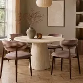 Giga Meubel Eettafel Mira Travertinlook Rond 120cm