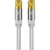 Goobay F (m) - F (m) coaxkabel | 135 dB | koper | recht | verguld | wit | 5 meter