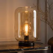 LumenXL Tafellamp Solo zwart met amber glas