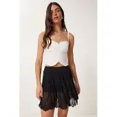 Happiness İstanbul Getextureerde Minirok met Elastische Taille