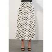 Big Dart Hoge taille polkadot maxi rok