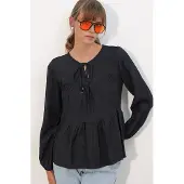 Bigdart Gestructureerde Blouse met Strikfront