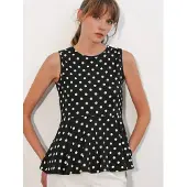 Big Dart Gestipte Mouwloze Crêpe Blouse