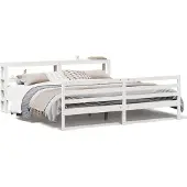vidaXL Bedframe zonder matras massief grenenhout wit 200x200 cm