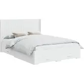 vidaXL Bedframe met opbergruimte en hoofdeinde, wit, houtvezel