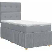 Syfax Boxspringbed met matras met hoofdeinde Lichtgrijs Enkel Stof