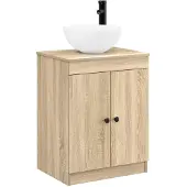 vidaXL Badkamermeubel Set Sonoma Eiken Bewerkt hout