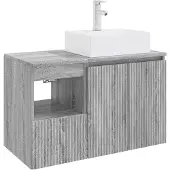 vidaXL Badkamerkast set, 2 stuks, grijs Sonoma, houtfineer